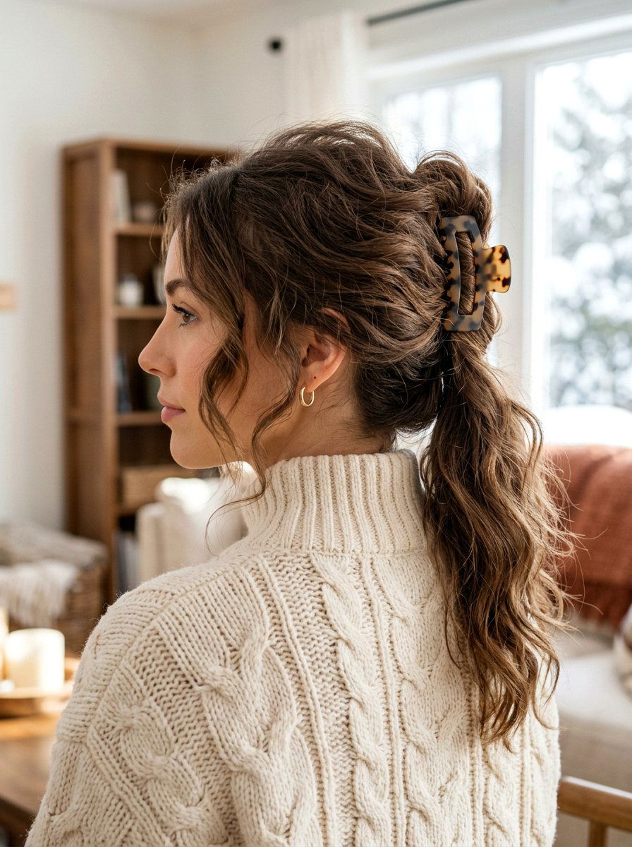 Messy French Twist Claw Clip Ponytail - 20 claw clip ponytail for fine hair women - 20 claw clip ponytail for fine hair women