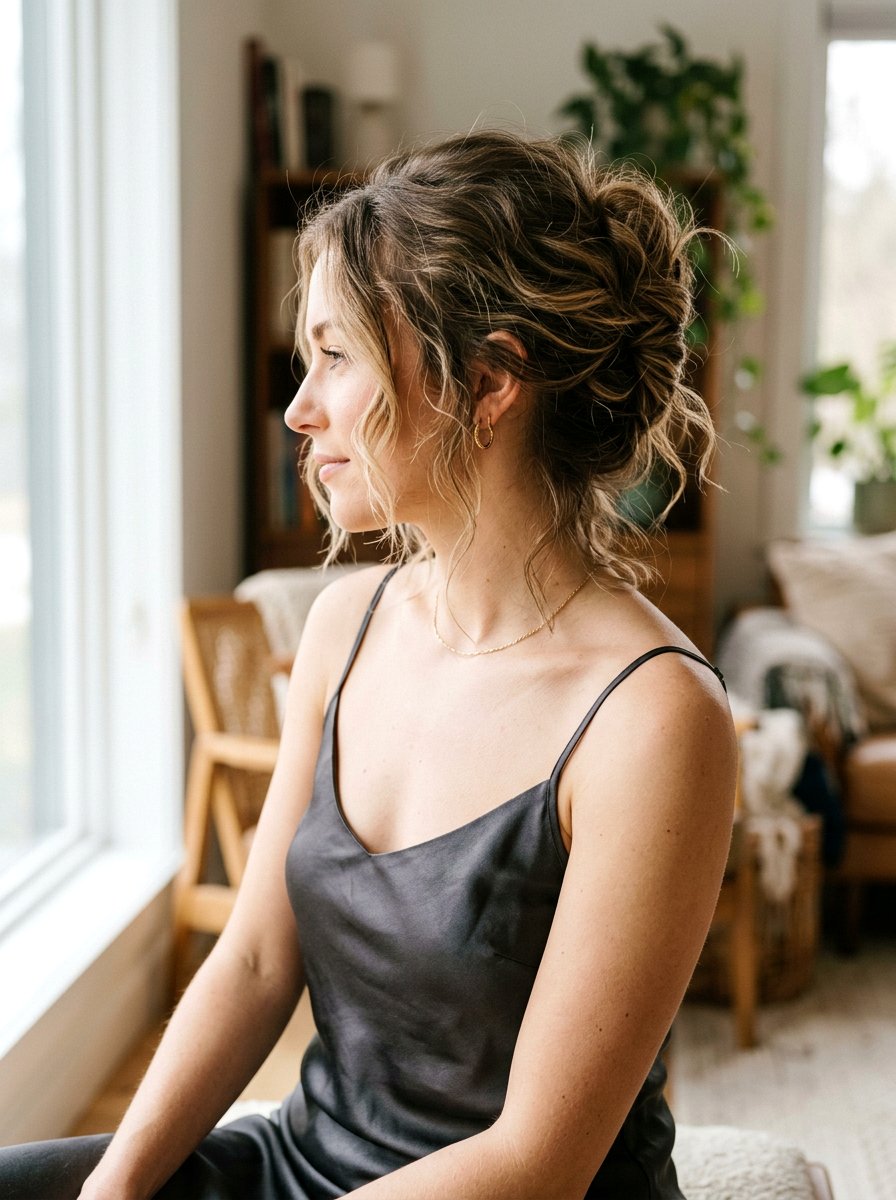 Messy French Twist Lob - 20 easy lob styling ideas for women - 20 easy lob styling ideas for women