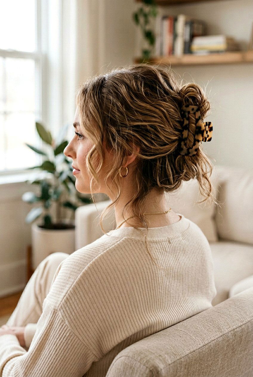 Messy French Twist With Claw Clip - 20 french twist claw clip hairstyle - 20 french twist claw clip hairstyle