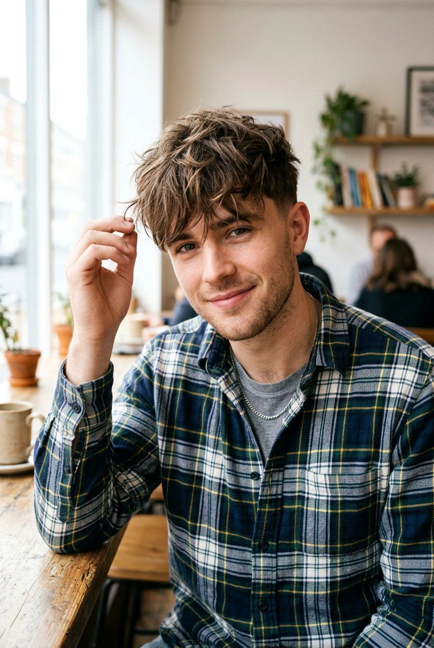 Messy Fringe - 20 mens haircut for oval face - 20 men’s haircut for oval face