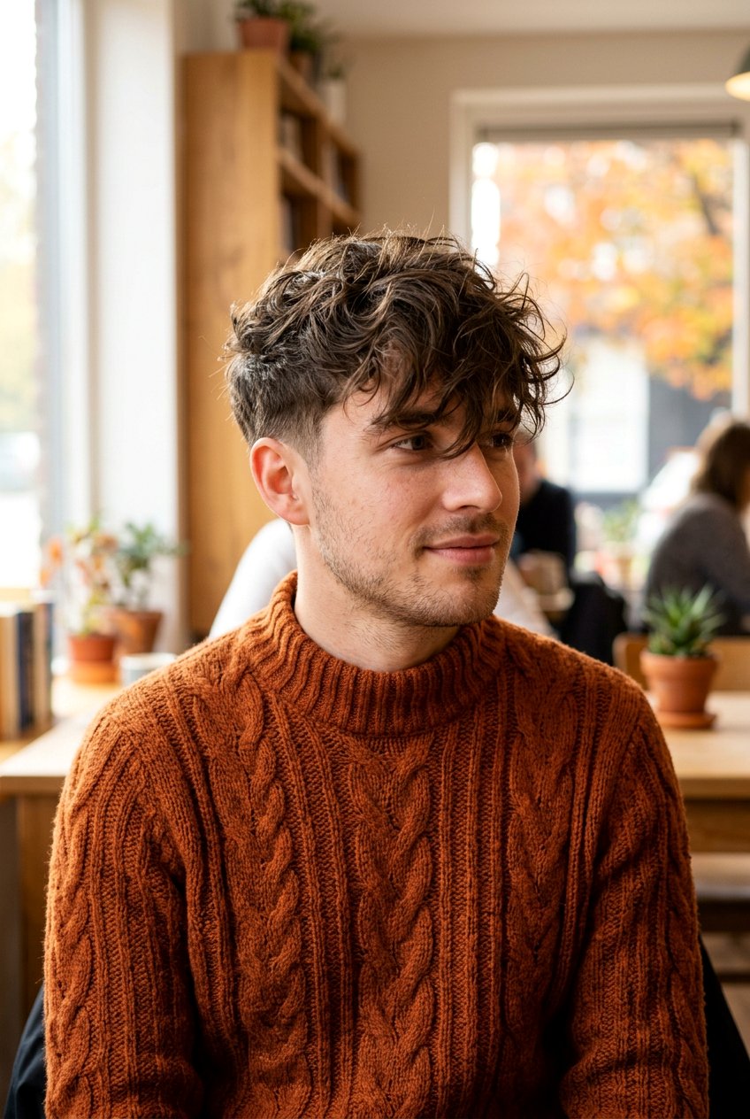 Messy Fringe - 20 mens haircut for square face - 20 men’s haircut for square face