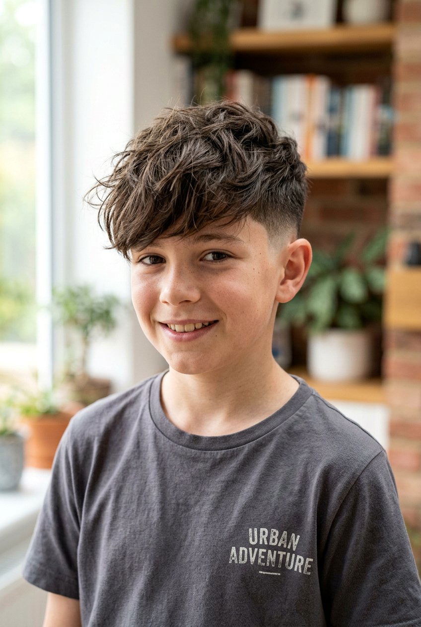 Messy Fringe Long Top Fade - 20 boys haircut with long top fade - 20 boys haircut with long top fade