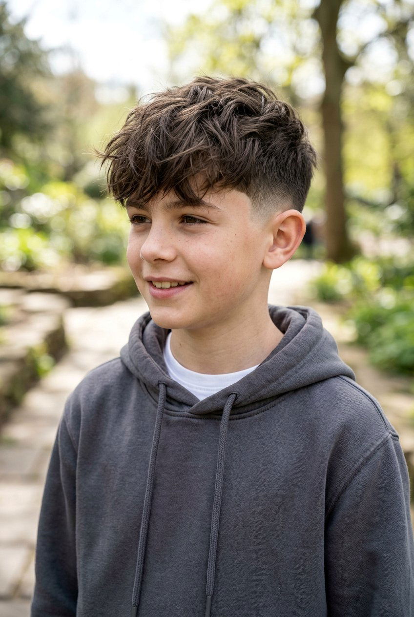 Messy Fringe With Mid Taper Fade - 20 boys haircut with mid taper fade - 20 boys haircut with mid taper fade