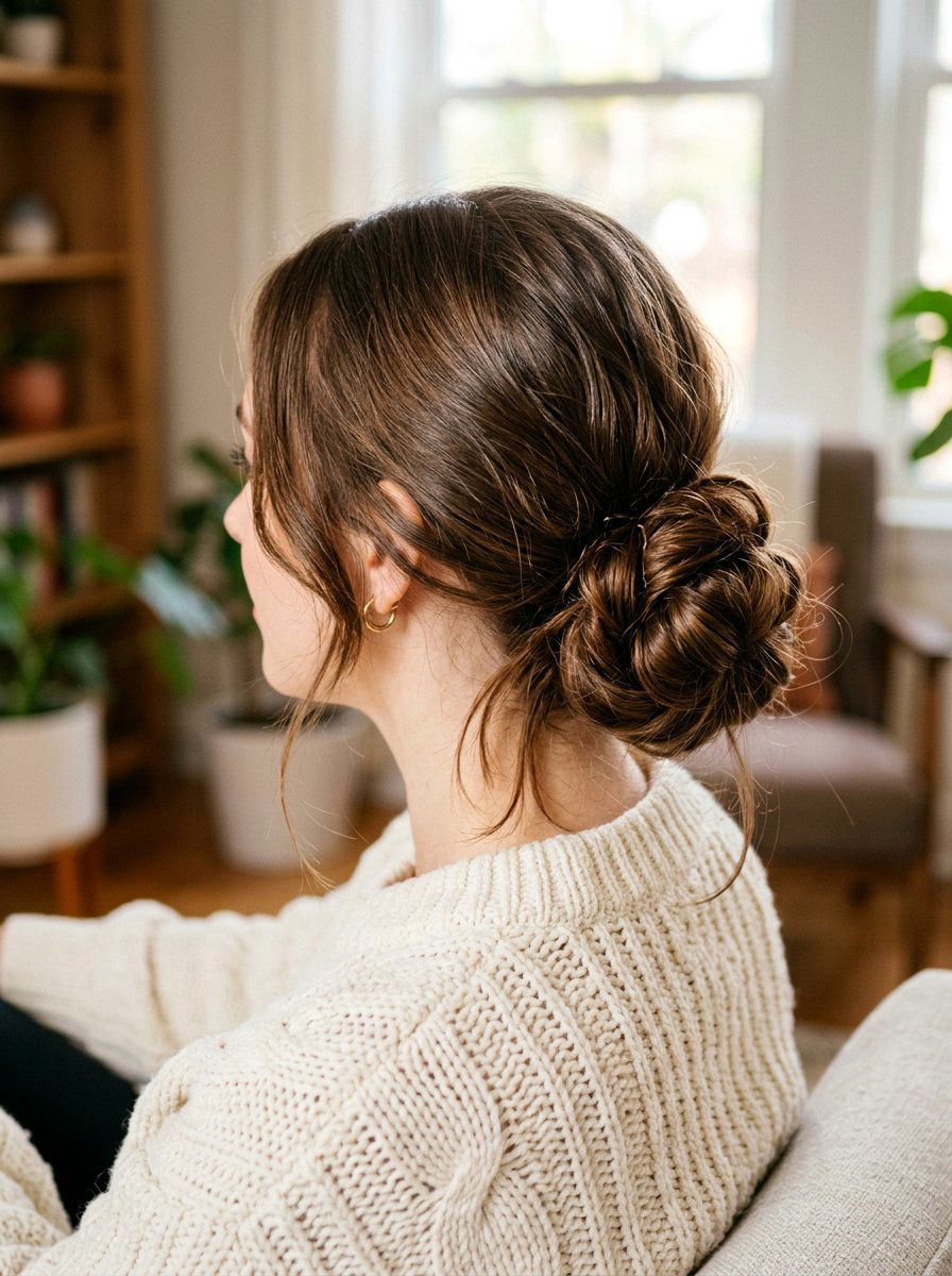 Messy Glossy Low Bun With Middle Part - 20 glossy low bun with middle part - 20 glossy low bun with middle part