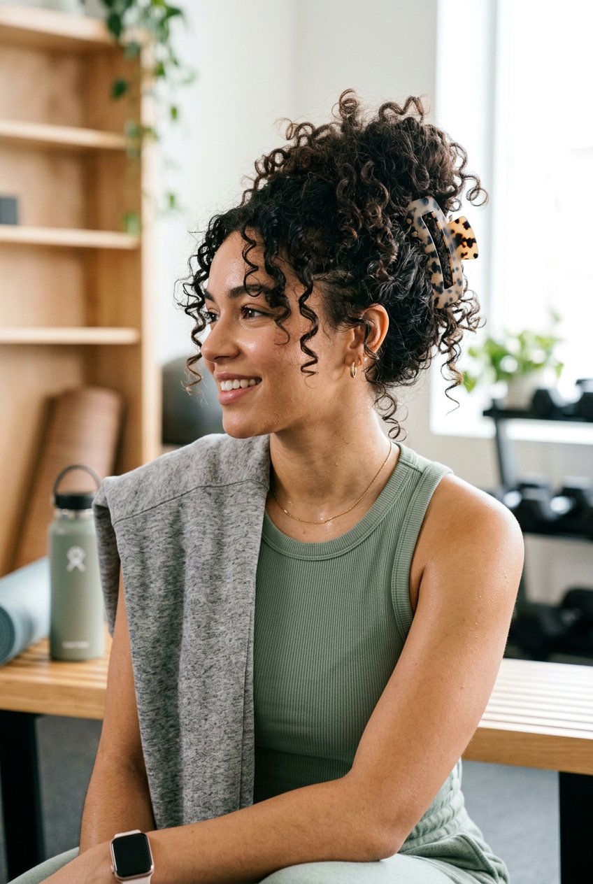 Messy Gym Bun For Curly Hair - 20 gym bun for curly hair - 20 gym bun for curly hair