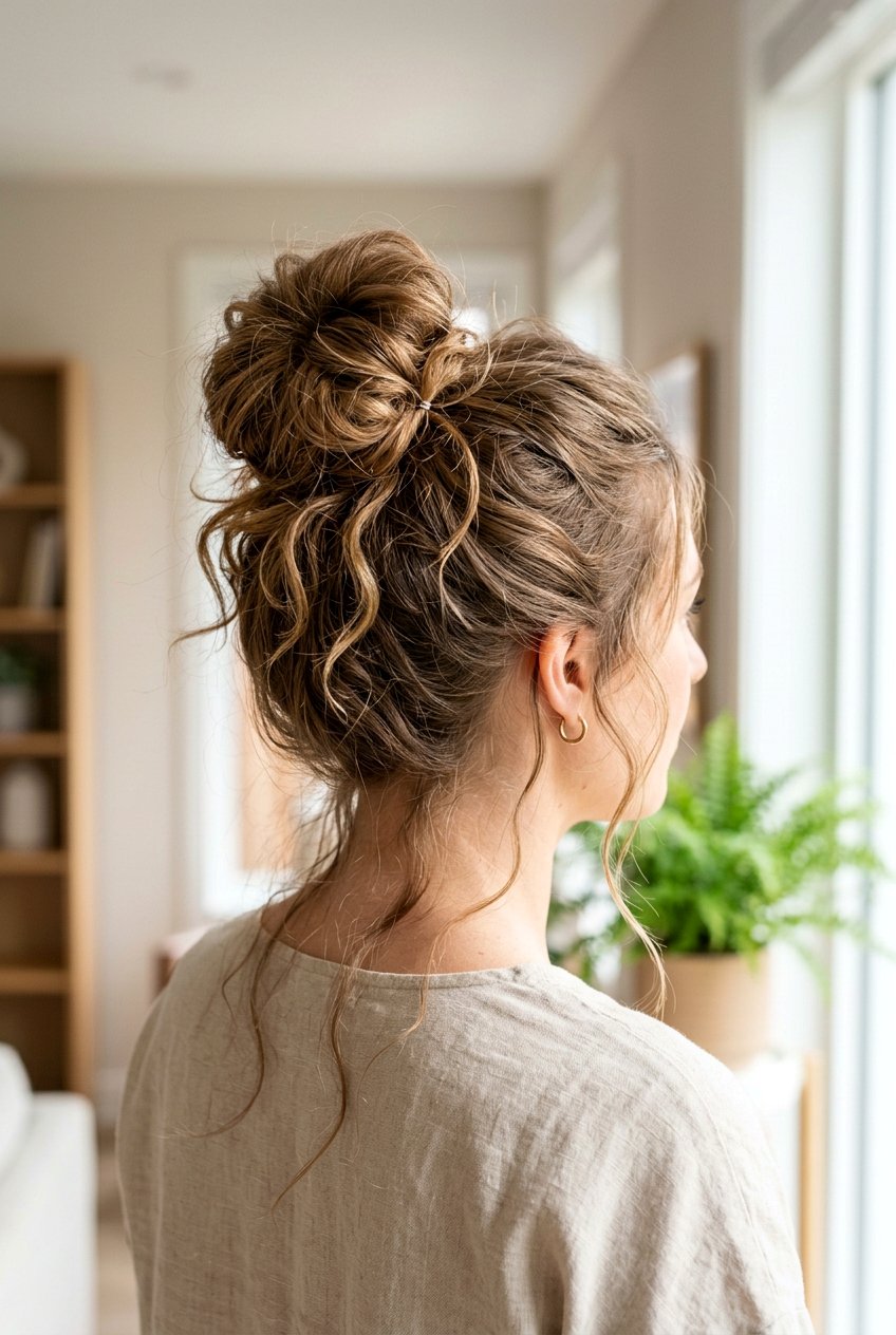 Messy High Bun - 20 high bun hairstyles - 20 high bun hairstyles