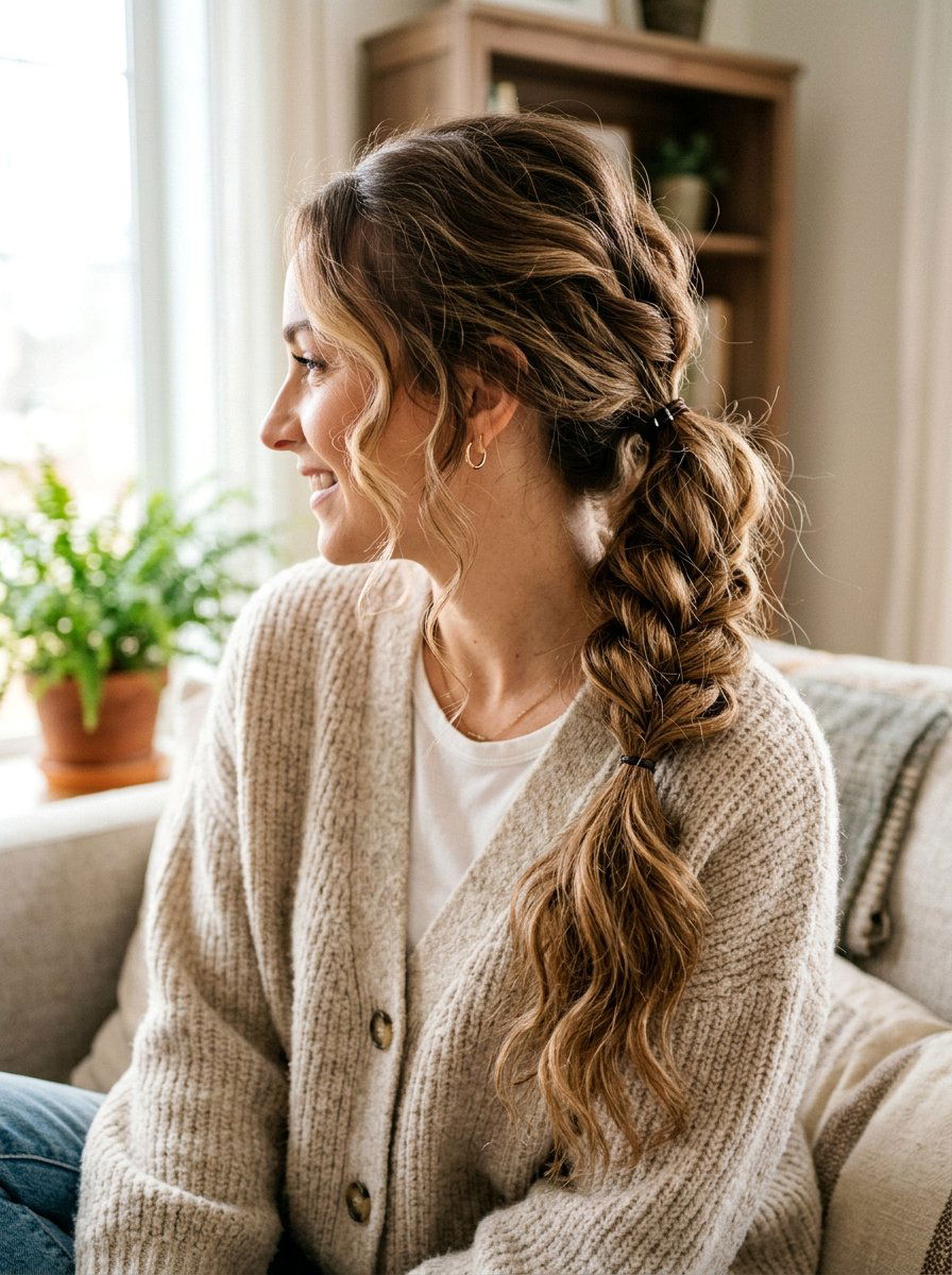 Messy Infinity Braid Ponytail - 20 infinity braid ponytail hairstyle - 20 infinity braid ponytail hairstyle
