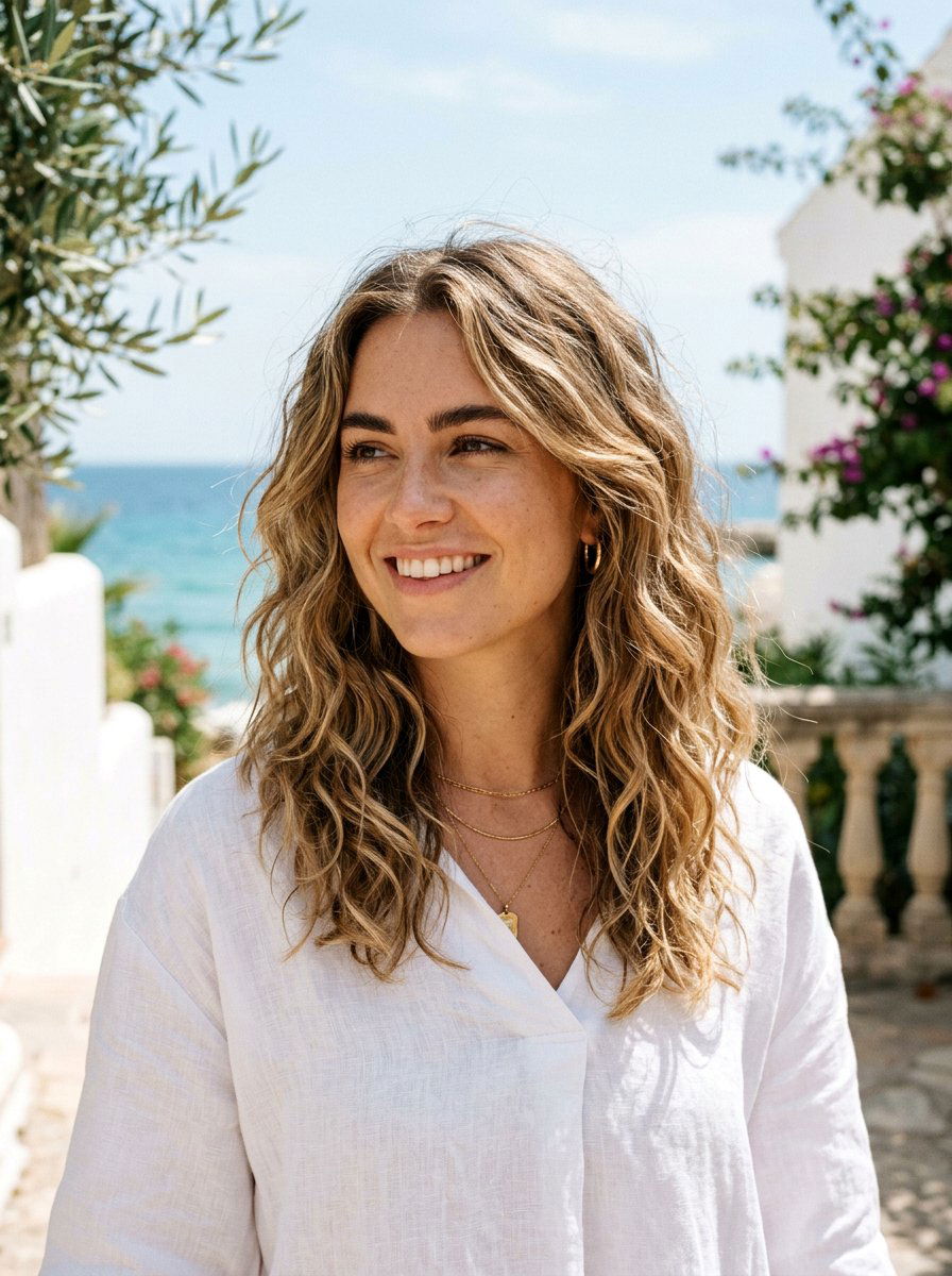 Messy Layered Shoulder Length Waves - 20 layered shoulder length haircut with texture - 20 layered shoulder length haircut with texture