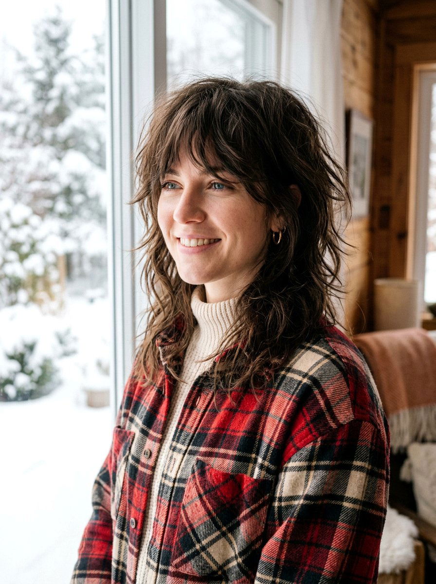 Messy Layered Wolf Cut With Soft Bangs - 20 layered wolf cut with soft bangs - 20 layered wolf cut with soft bangs