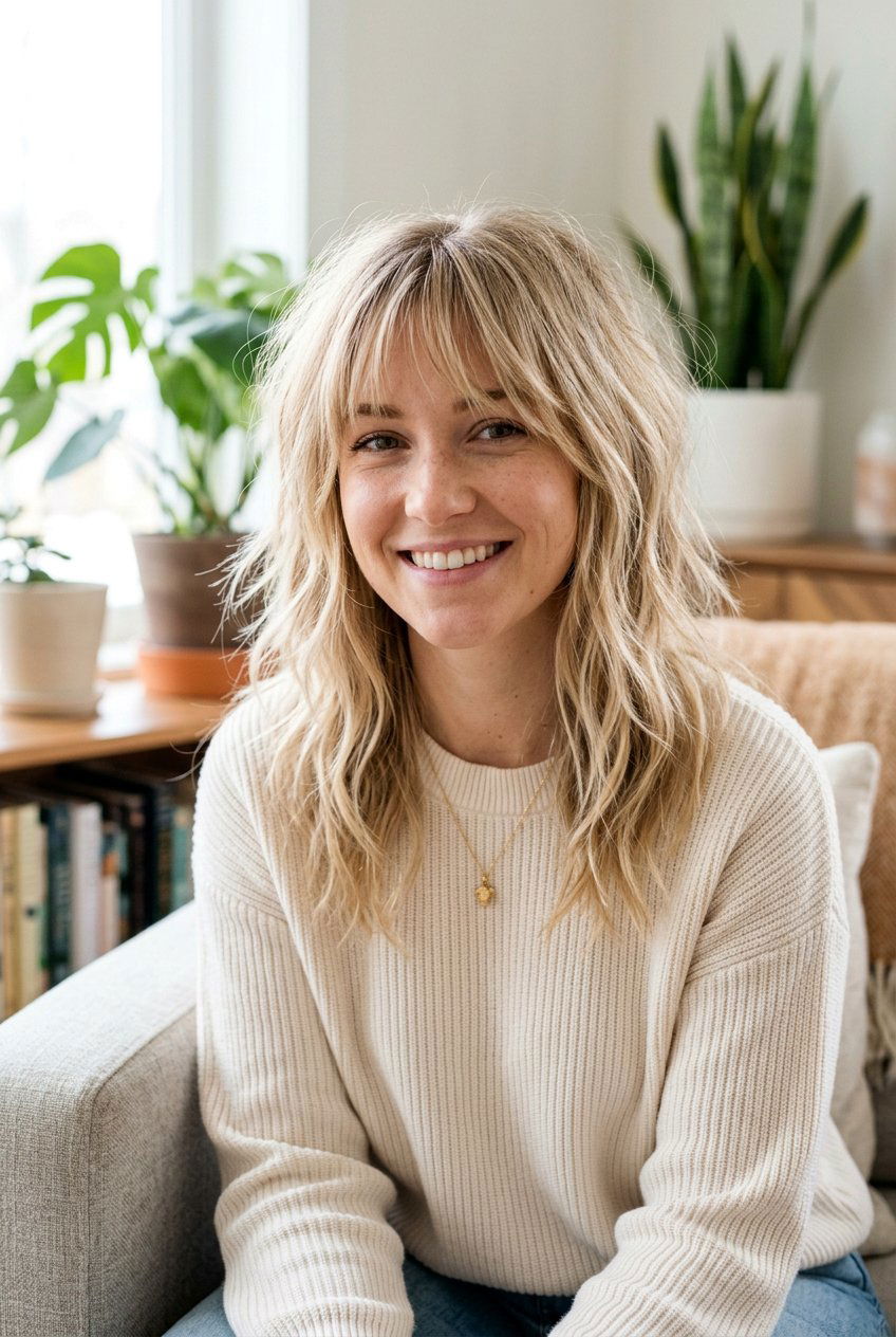 Messy Layers With Wispy Bangs - 20 wispy bangs for fine hair - 20 wispy bangs for fine hair