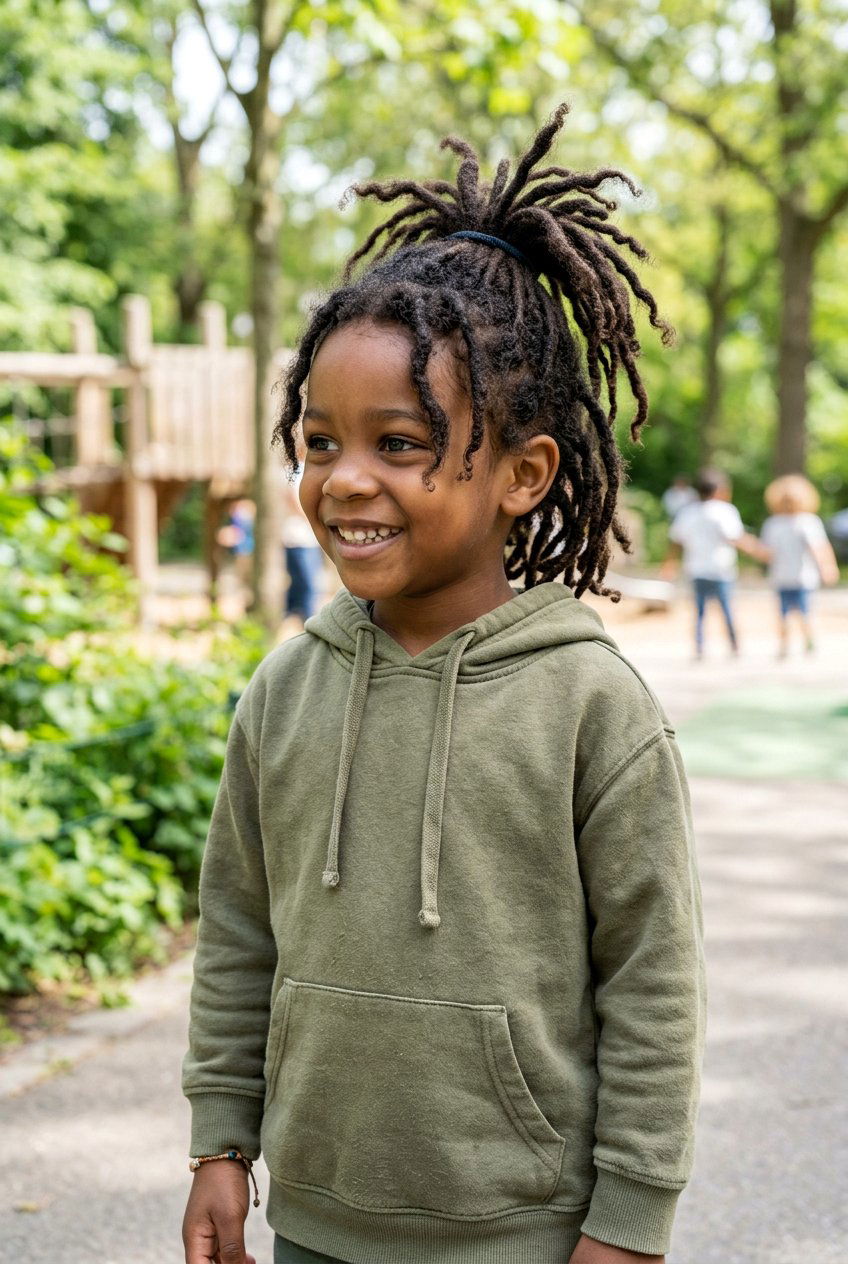 Messy Loc Ponytail - 20 little boys loc ponytail styles - 20 little boys loc ponytail styles