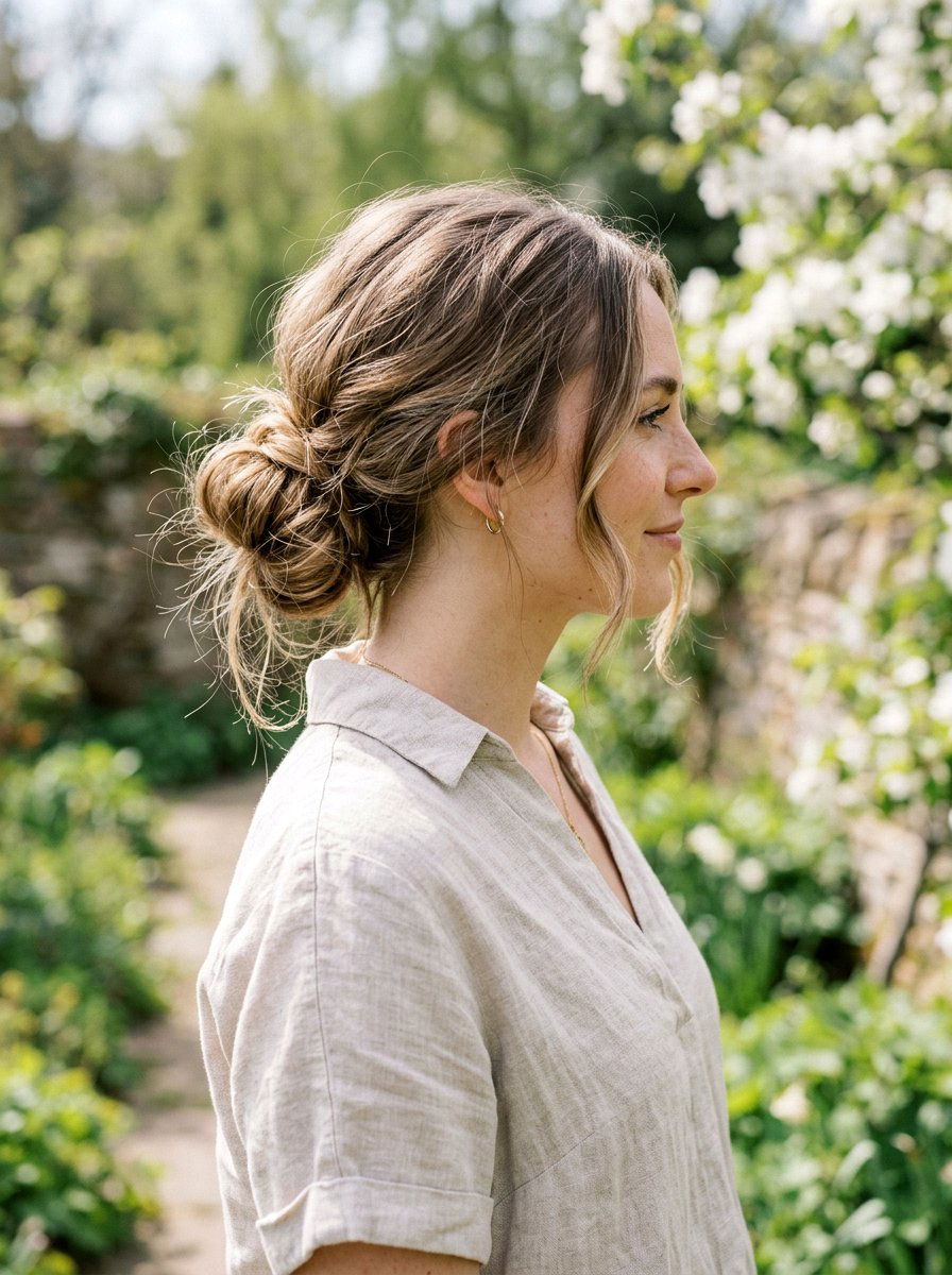 Messy Low Bun - 20 easy low bun styling ideas - 20 easy low bun styling ideas