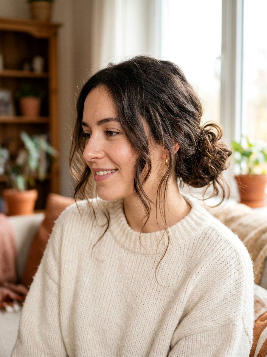 Messy Low Bun - 20 quick hairstyle for thick coarse hair - 20 quick hairstyle for thick coarse hair