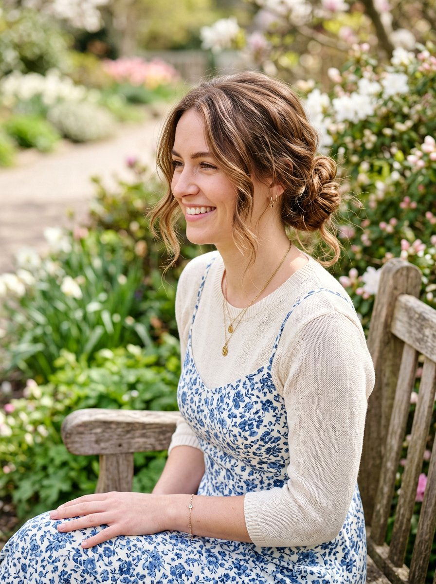 Messy Low Bun - 20 simple hairstyle for birthday brunch