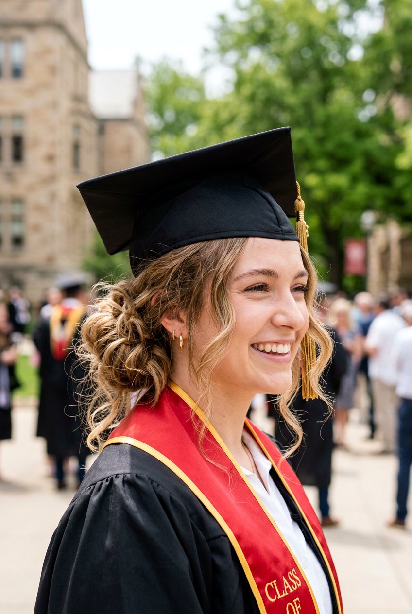 Messy Low Bun - 20 graduation hairstyle for shoulder length hair - 20 graduation hairstyle for shoulder length hair