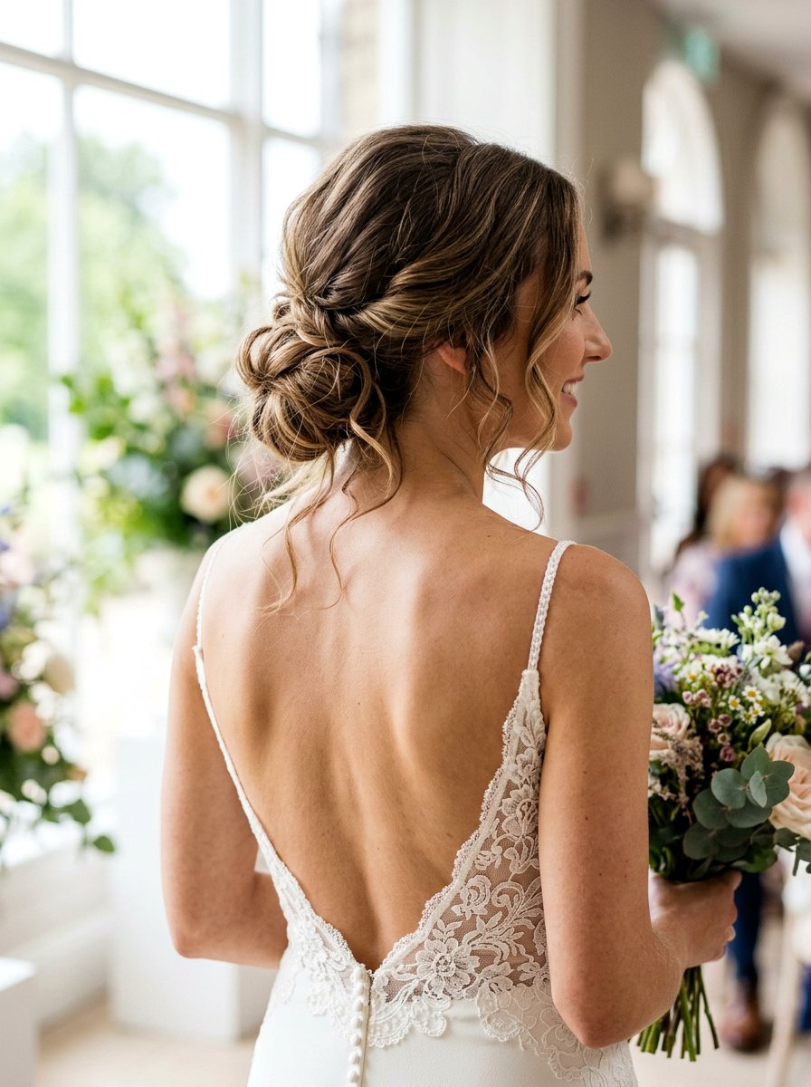 Messy Low Bun - 20 wedding hairstyles for beach ceremony - 20 wedding hairstyles for beach ceremony