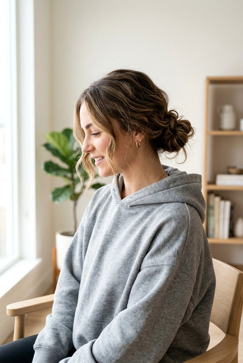 Messy Low Bun For College - 20 lazy college hairstyles - 20 lazy college hairstyles