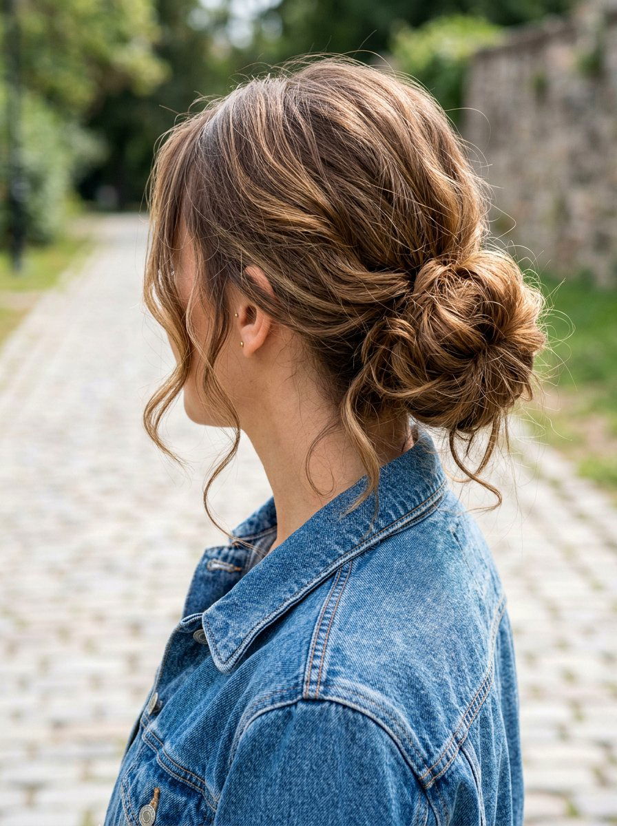 Messy Low Bun For Fine Straight Hair - 20 easy hairstyle for long fine straight hair - 20 easy hairstyle for long fine straight hair