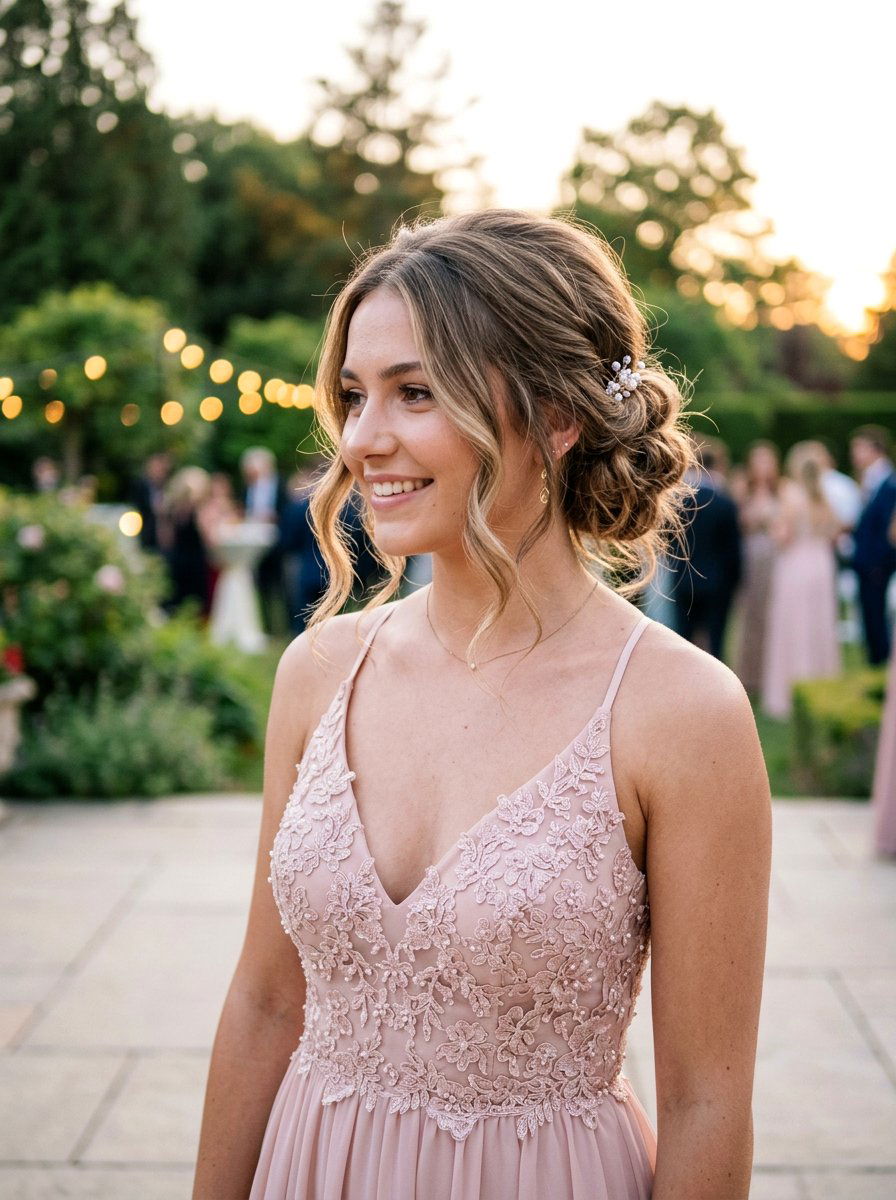 Messy Low Bun For Prom Medium Hair - 20 prom low bun for medium hair - 20 prom low bun for medium hair