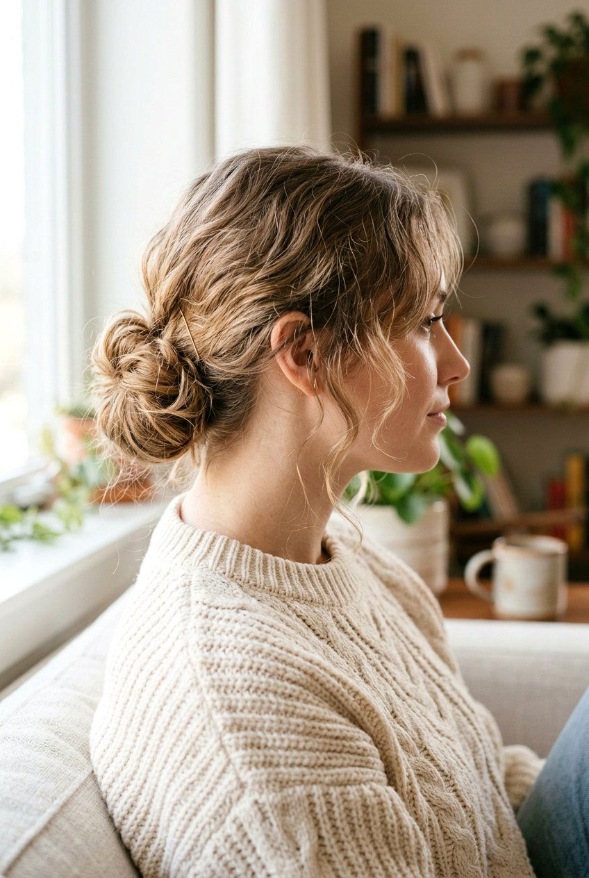 Messy Low Bun For Spring - 20 spring hairstyles for women - 20 spring hairstyles for women