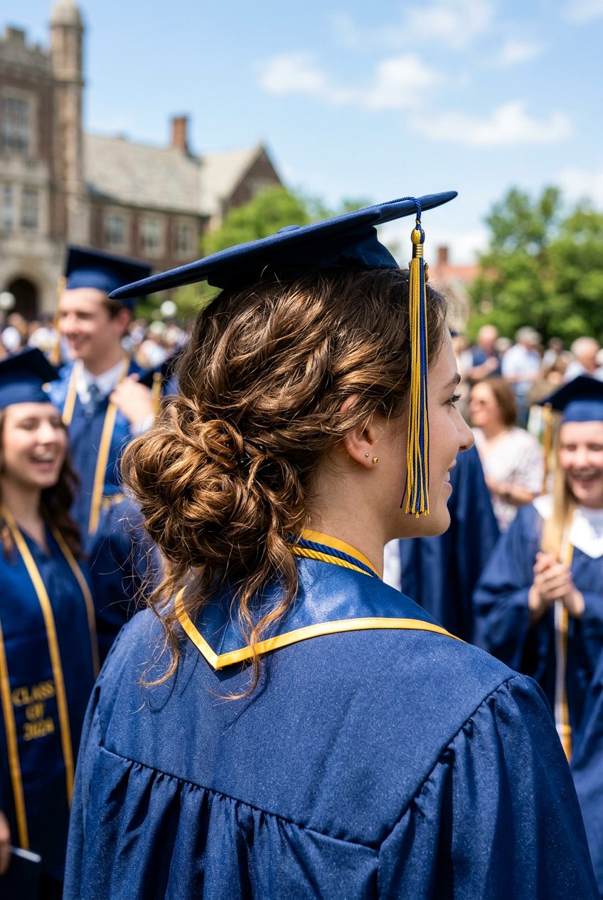 Messy Low Bun Texture - 20 graduation hairstyle for teenage girls - 20 graduation hairstyle for teenage girls