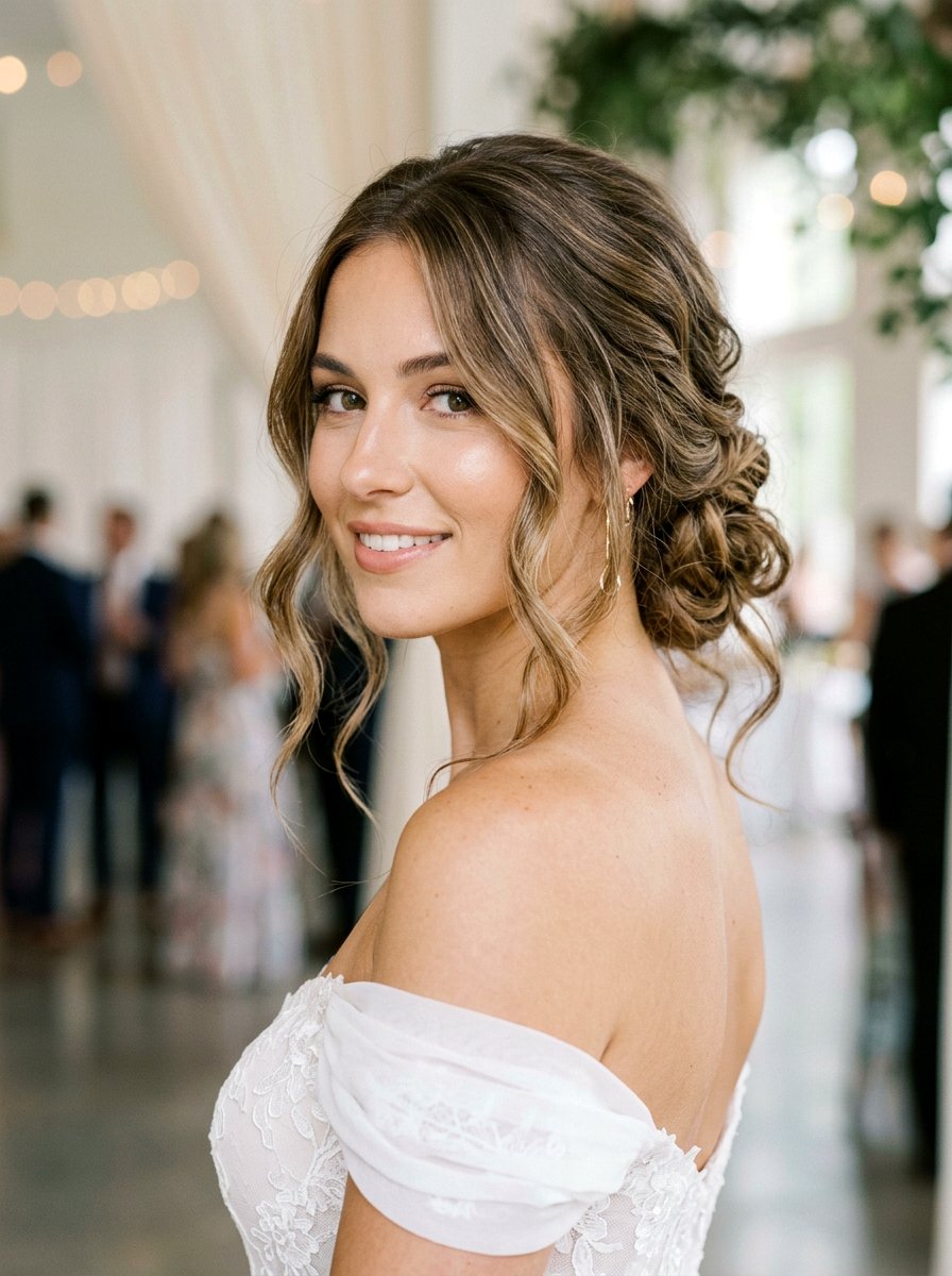 Messy Low Bun With Face Framing Pieces - 20 prom low bun for medium hair - 20 prom low bun for medium hair