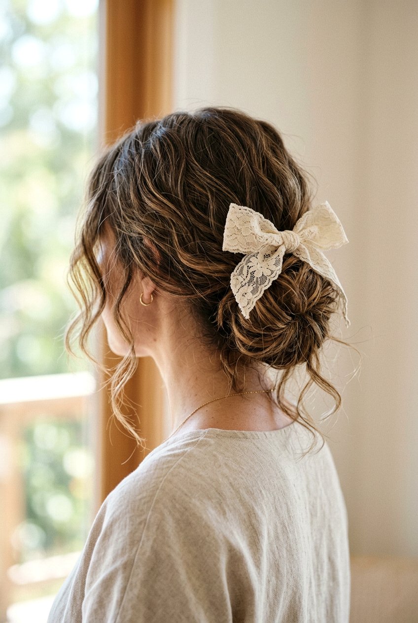 20 Beautiful Coquette Bow Bun Hairstyle Ideas To Try Now