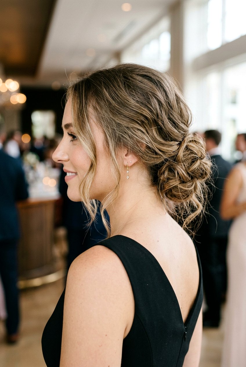 Messy Low Chignon Cocktail Hairstyle - 20 cocktail party hairstyles - 20 cocktail party hairstyles