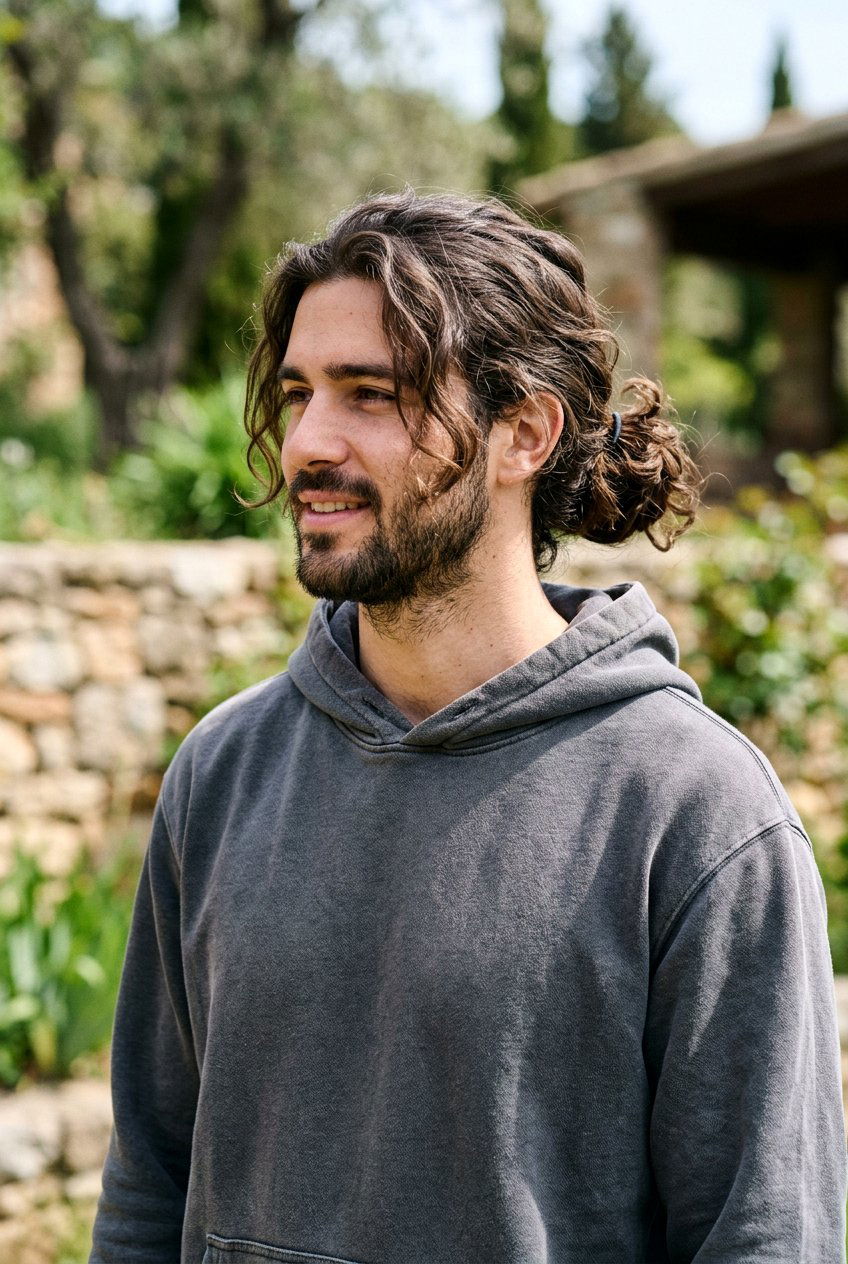 Messy Low Man Bun - 20 low man bun hairstyle - 20 low man bun hairstyle