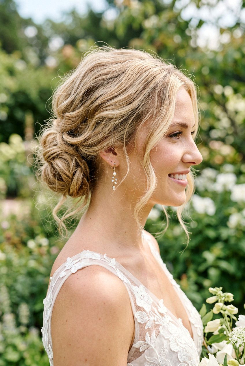 Messy Low Textured Bun For Wedding - 20 low textured bun for bride - 20 low textured bun for bride