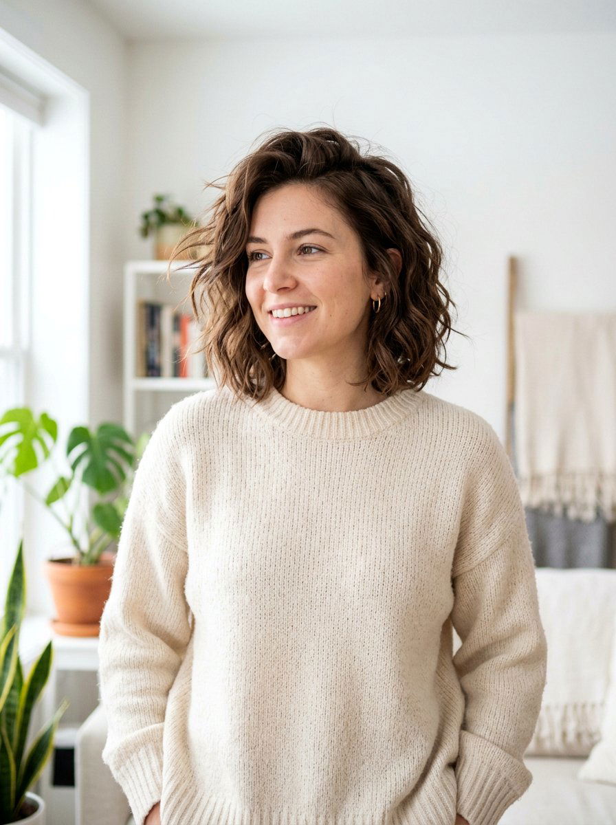 Messy Medium Bob - 20 haircut to transition from long to short hair - 20 haircut to transition from long to short hair