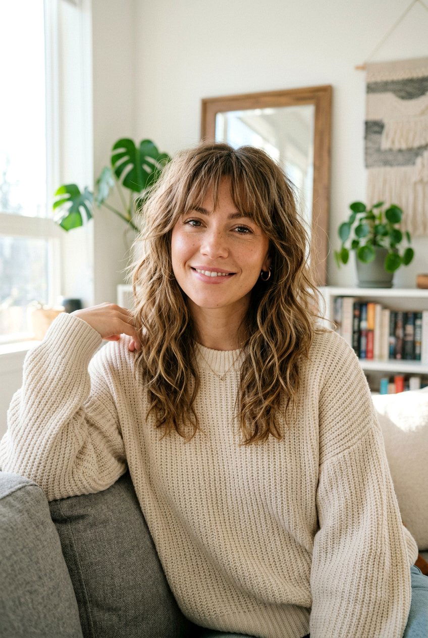 Messy Medium Hair With Bottleneck Bangs - 20 bottleneck bangs for medium hair women - 20 bottleneck bangs for medium hair women