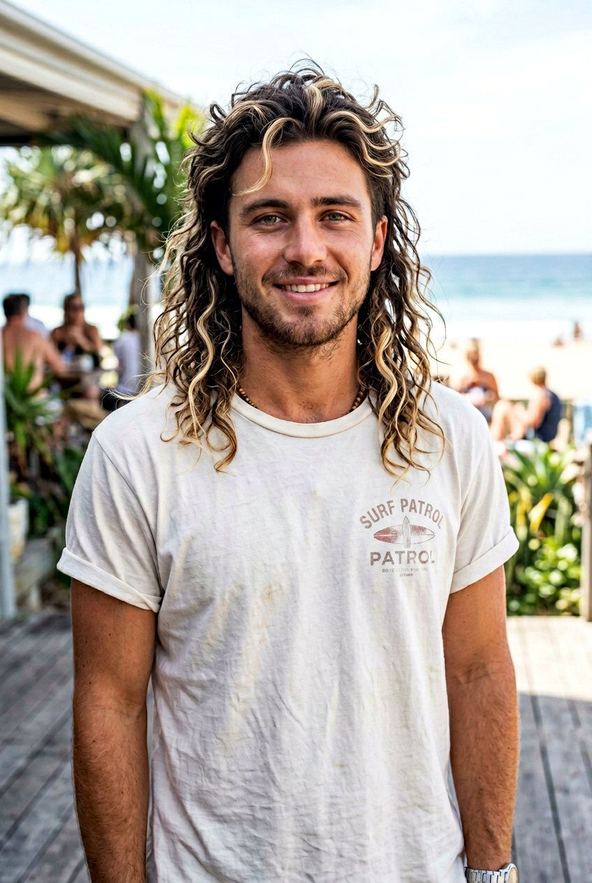 Messy Mullet with Highlights - 20 modern mullet for wavy hair men - 20 modern mullet for wavy hair men