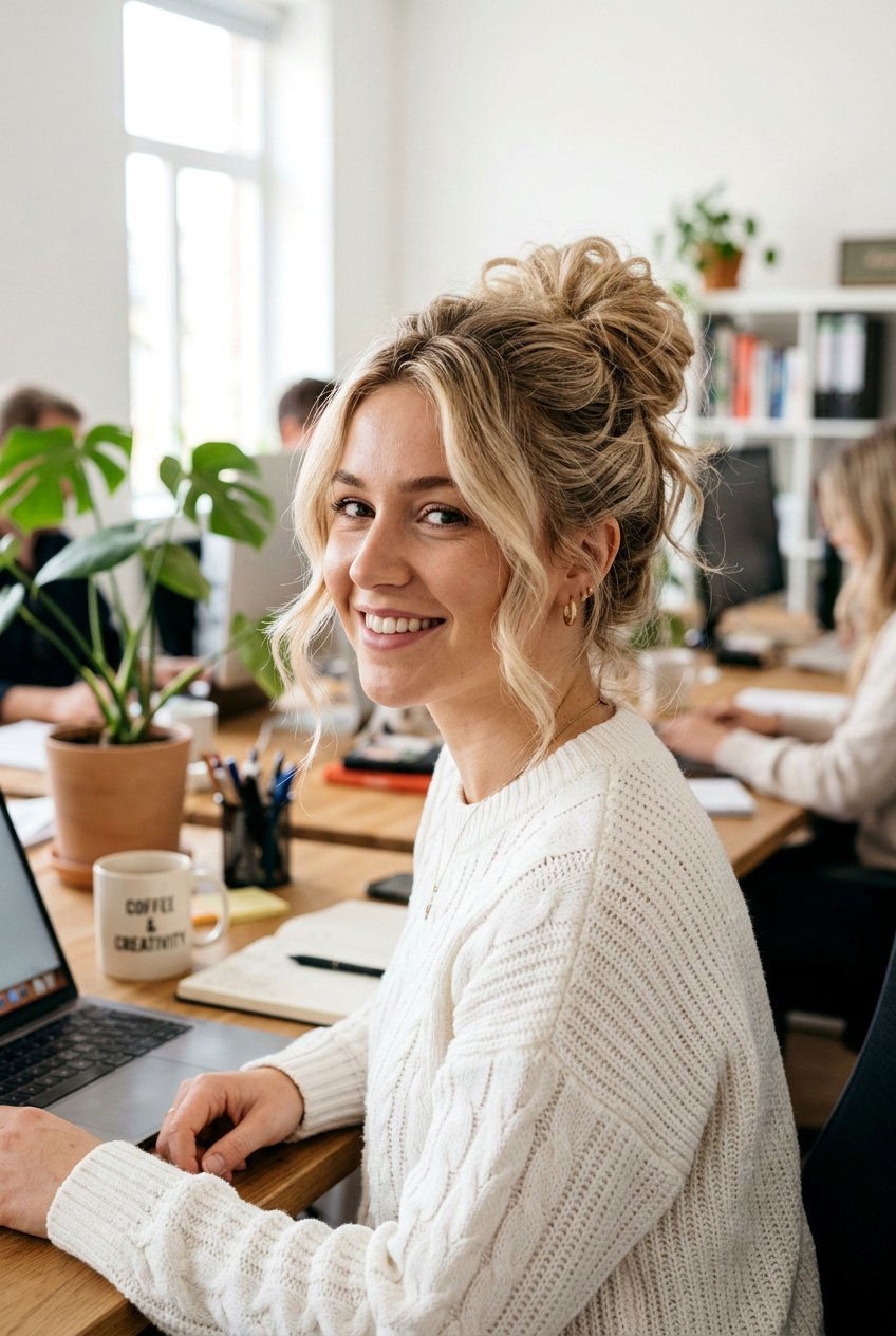 Messy Office Bun - 20 minimalist work bun for women - 20 minimalist work bun for women