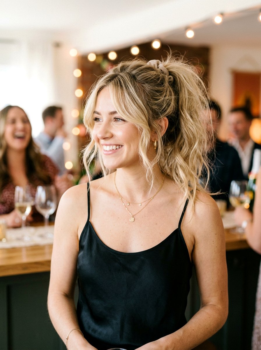 Messy Party Ponytail With Face Framing Pieces - 20 party ponytail with face framing pieces - 20 party ponytail with face framing pieces