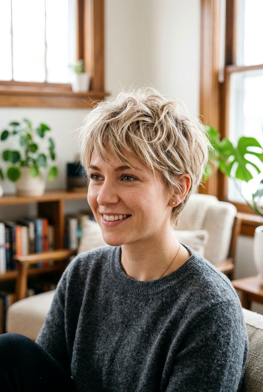 Messy Pixie Cut - 20 short haircuts for thin hair - 20 short haircuts for thin hair