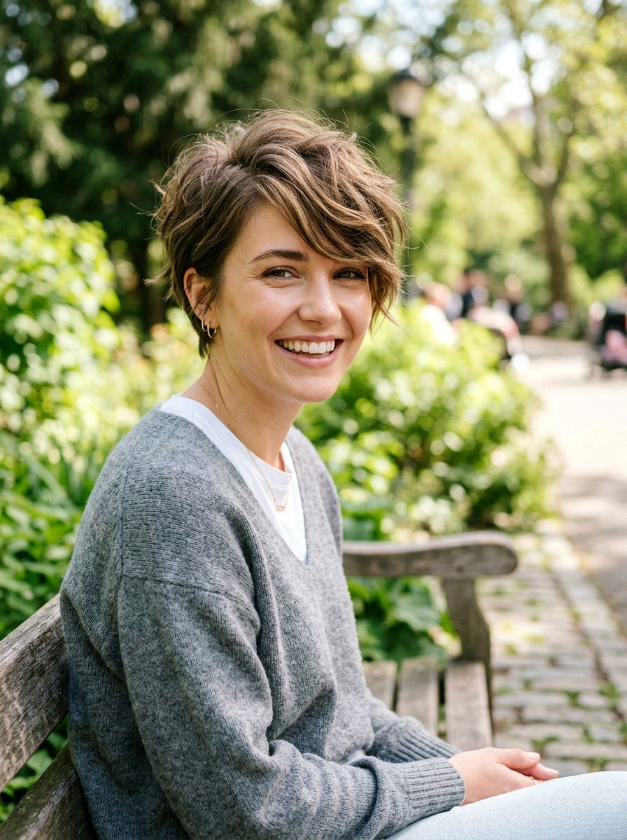 Messy Pixie Cut With Side Swept Fringe - 20 short haircut with side swept fringe - 20 short haircut with side swept fringe