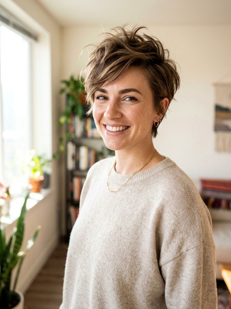 Messy Pixie Cut With Volume On Top - 20 short haircut with volume on top