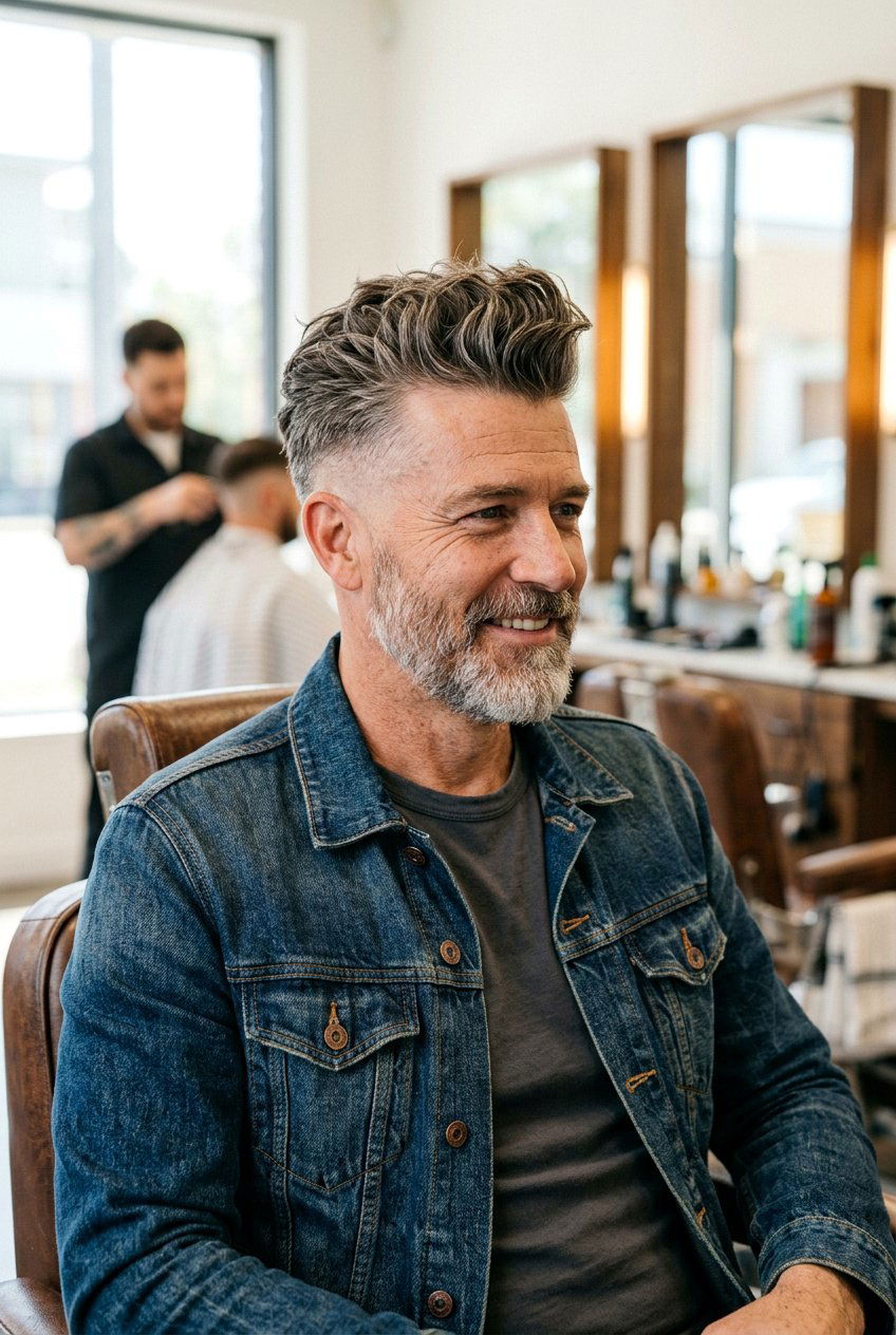 Messy Pompadour Fade - 20 pompadour fade for mature men - 20 pompadour fade for mature men