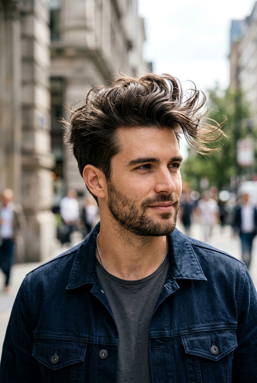 Messy Pompadour - 20 pompadour haircut for men - 20 pompadour haircut for men