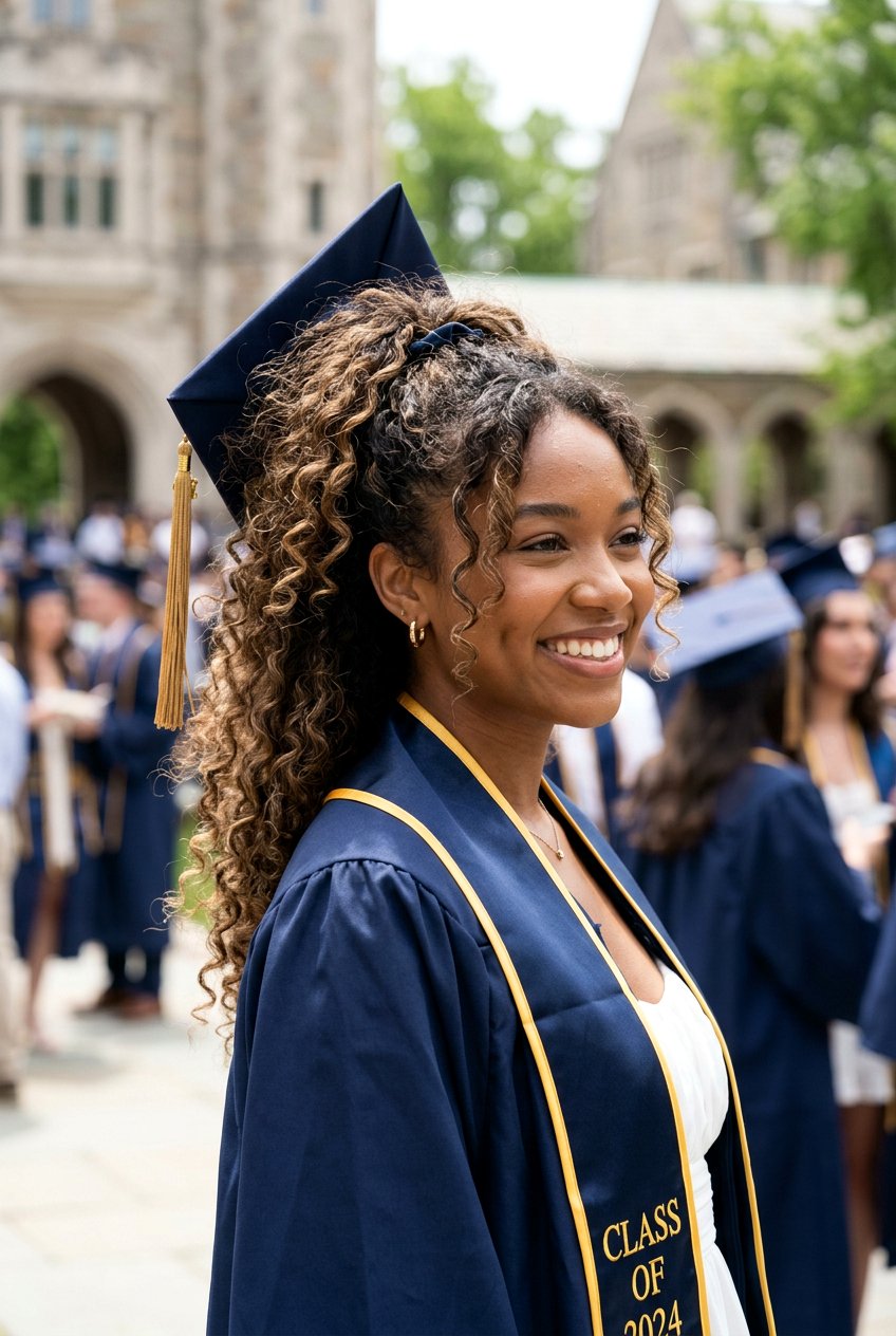 Messy Ponytail With Curls - 20 graduation hairstyle with ponytail curls - 20 graduation hairstyle with ponytail curls