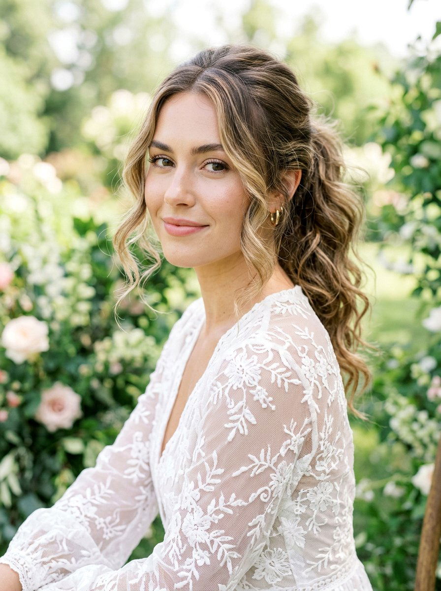 Messy Ponytail With Face Framing Waves - 20 red carpet ponytail with waves - 20 red carpet ponytail with waves