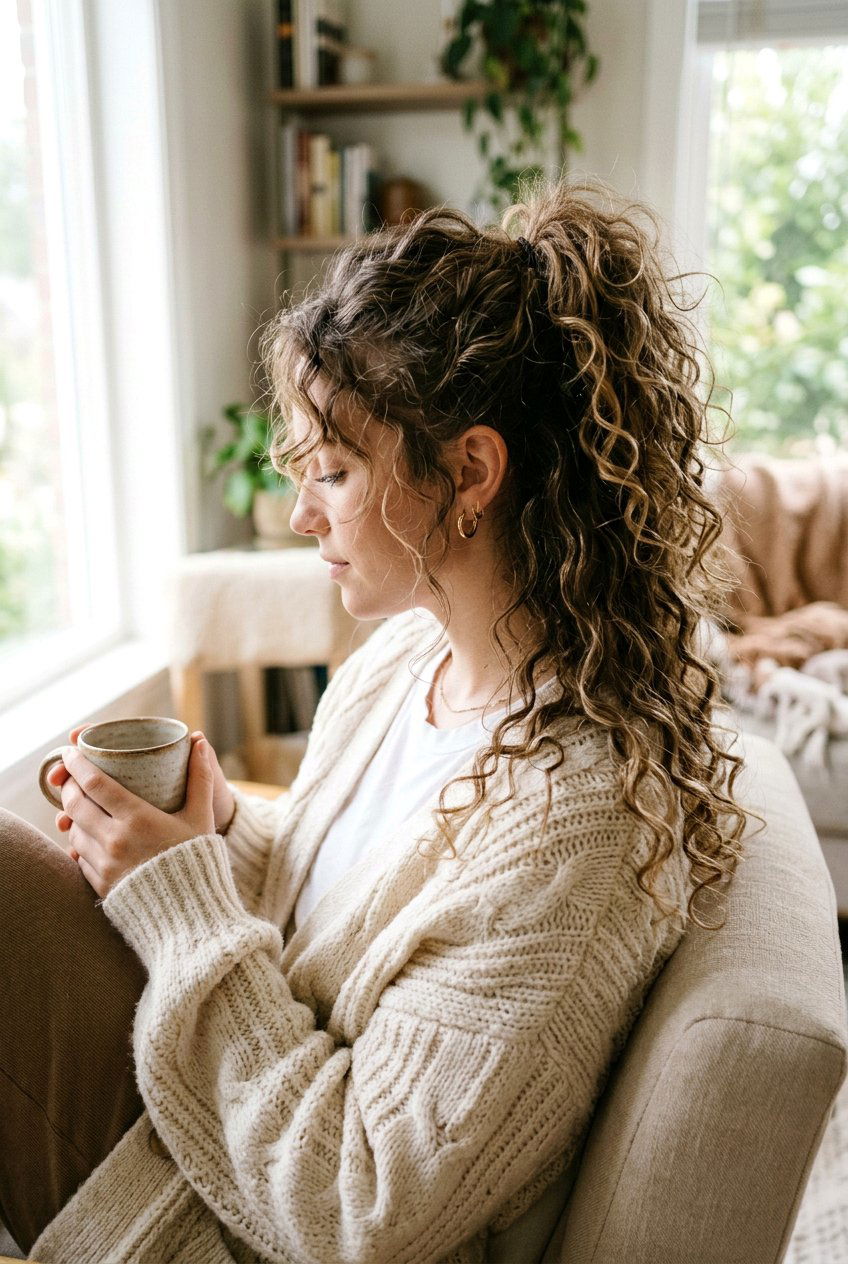Messy Ponytail With Loose Ringlets - 20 soft girl ponytail with curls - 20 soft girl ponytail with curls