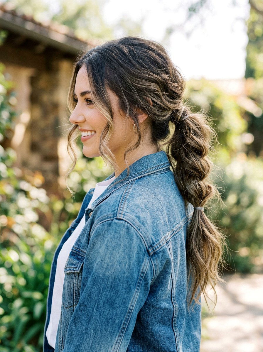 Messy Pull Through Braid Ponytail - 20 pull through braid ponytail - 20 pull through braid ponytail