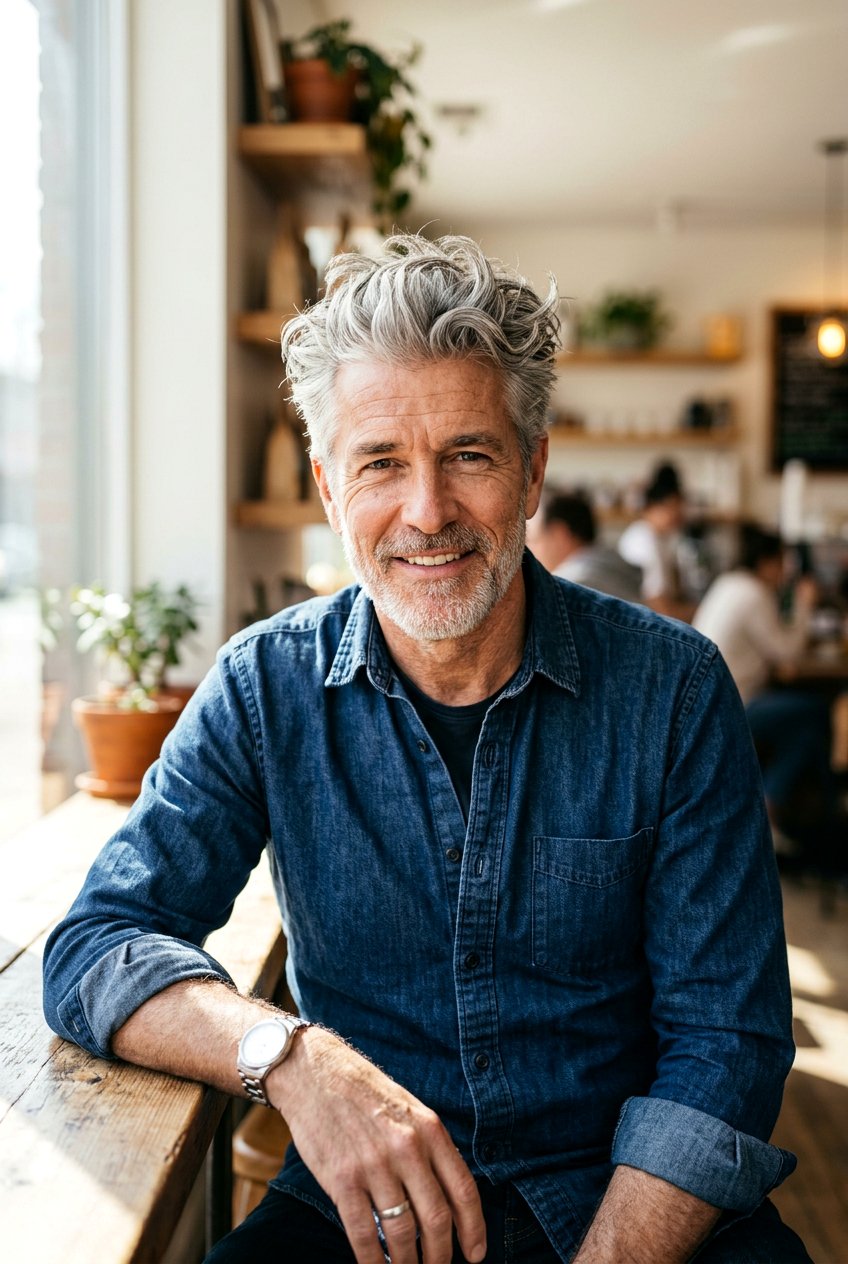 Messy Quiff - 20 mens haircut for mature gray hair - 20 men’s haircut for mature gray hair