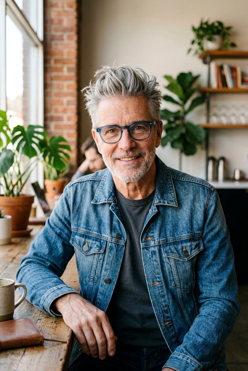 Messy Quiff - 20 mens haircut for older men with glasses - 20 men’s haircut for older men with glasses