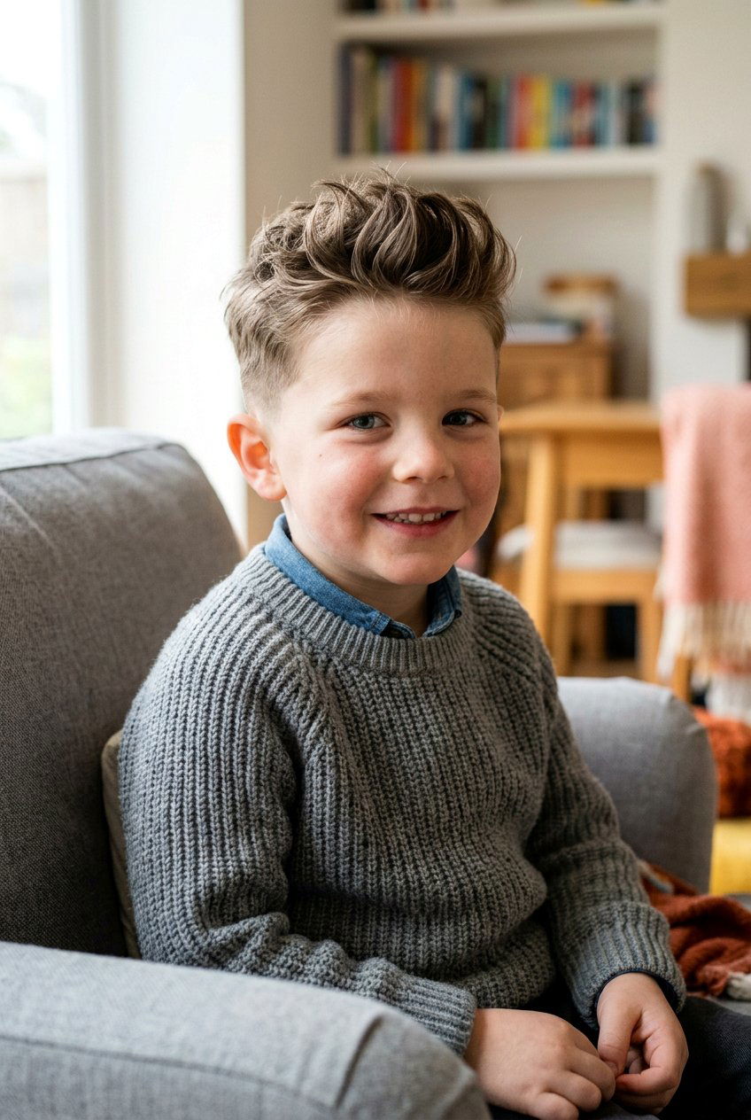Messy Quiff Taper - 20 little boy long top short sides haircut - 20 little boy long top short sides haircut