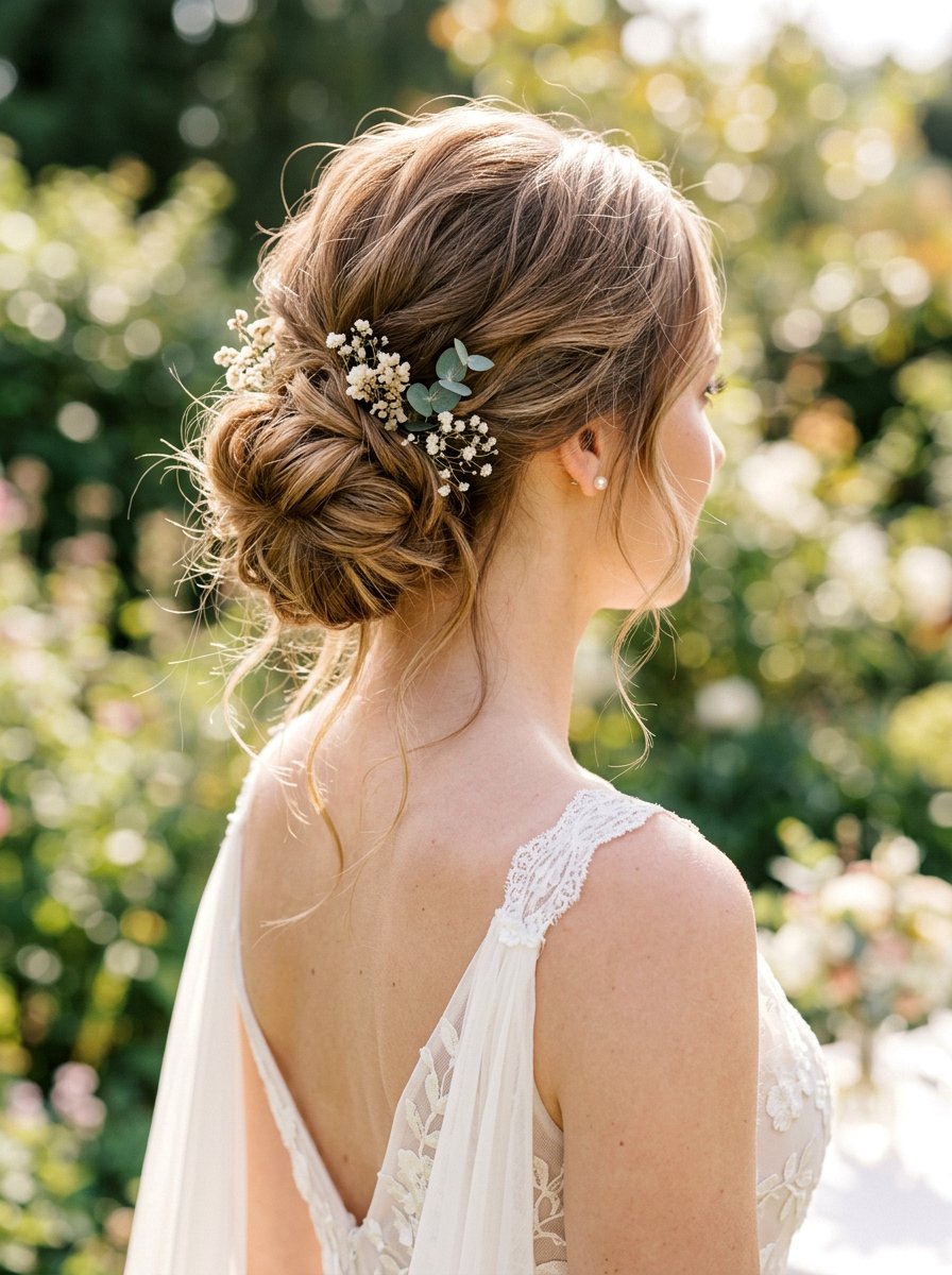 Messy Romantic Bun - 20 wedding hairstyles for fine thin hair - 20 wedding hairstyles for fine thin hair