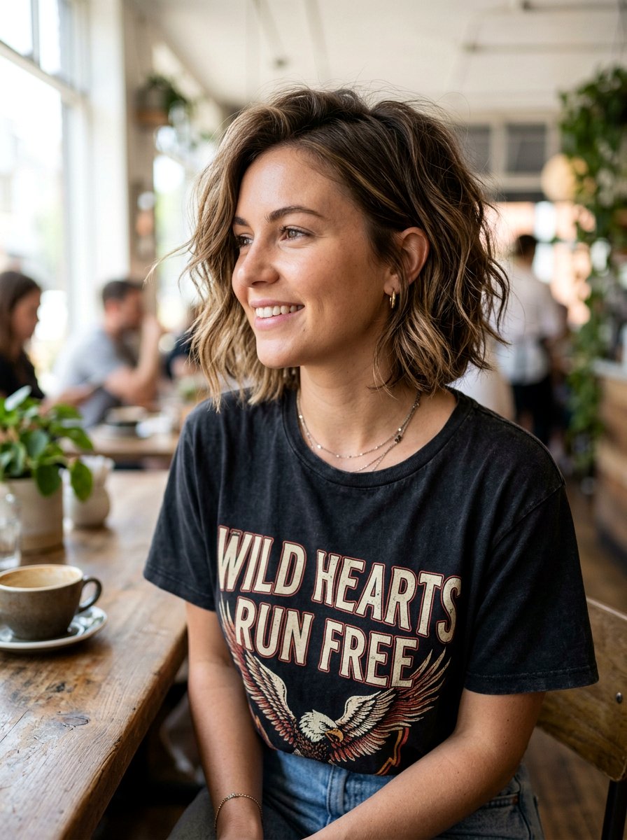 Messy Rounded Bob - 20 rounded bob for thin hair women - 20 rounded bob for thin hair women