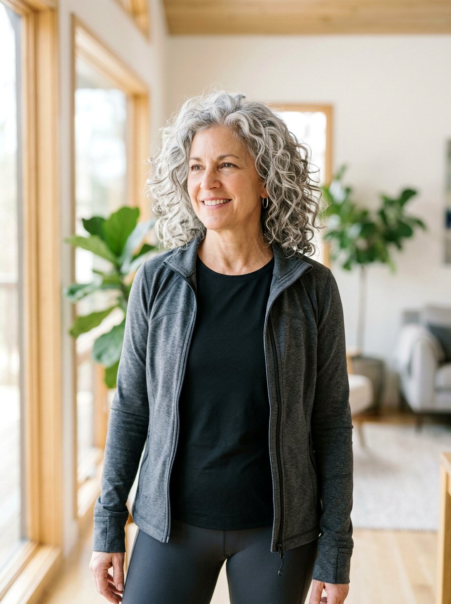 Messy Shoulder Length Gray Curls - 20 shoulder length gray curls for older women - 20 shoulder length gray curls for older women